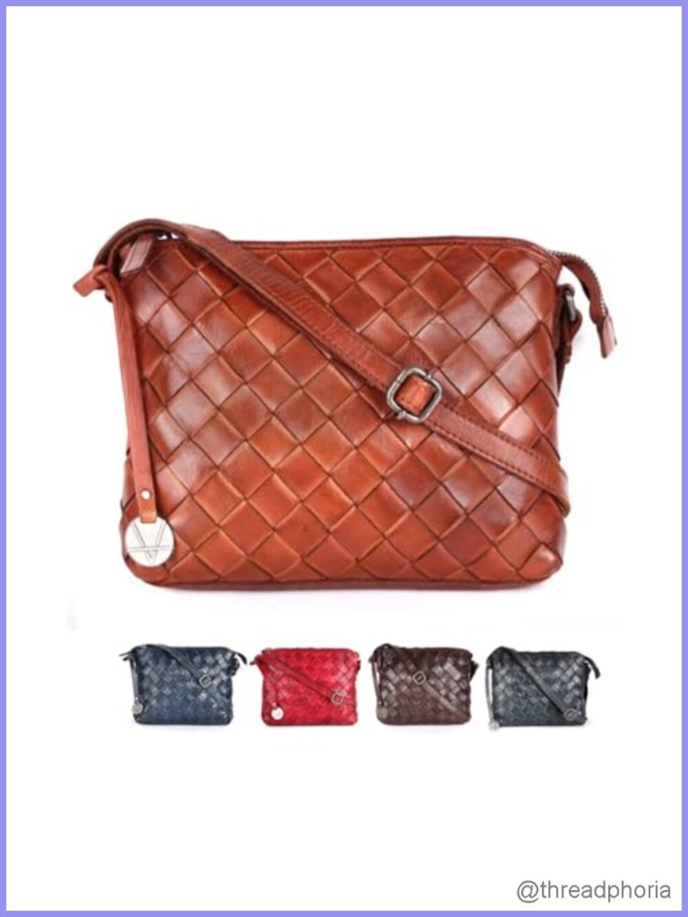 Genuine Leather Crossbody Sling Bag Adjustable Strap
